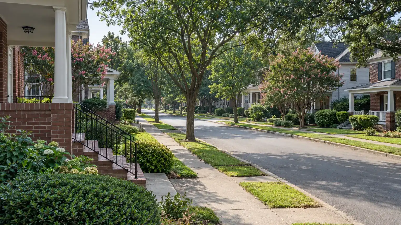Typical neighborhood street in the Norfolk area